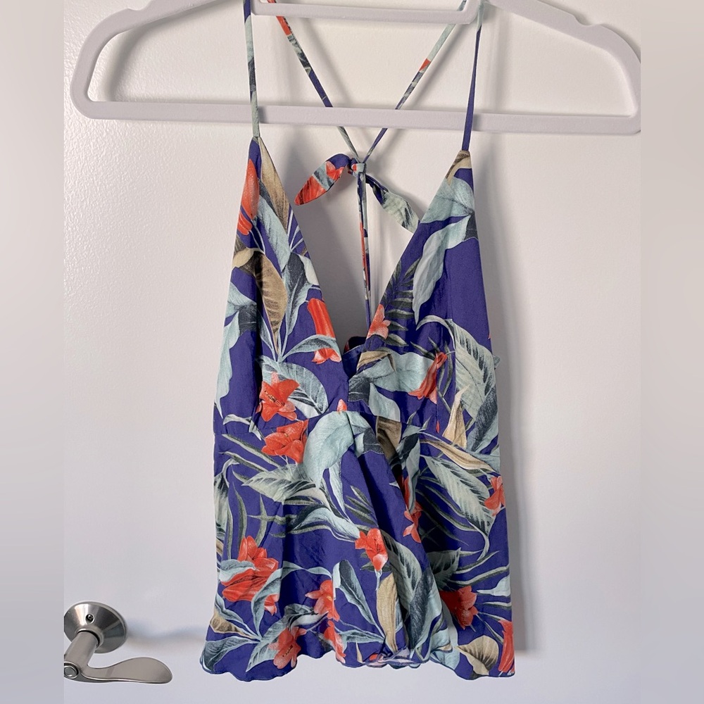 Mango Floral Print Women's Top, size XS